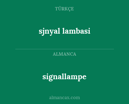signallampe - sjnyal lambasi