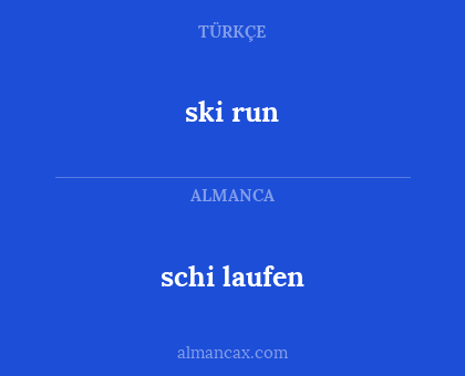 schi laufen - ski run