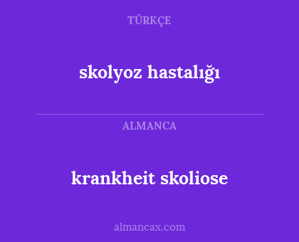 krankheit skoliose - skolyoz hastalığı
