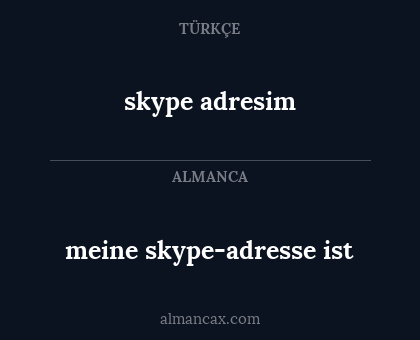 skype adresim - meine skype-adresse ist