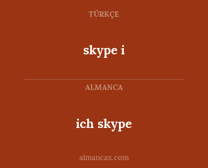 ich skype - skype i