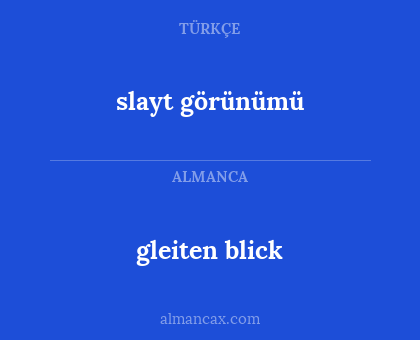 gleiten blick - slayt görünümü