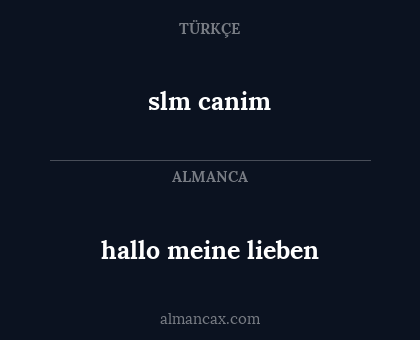 slm canim - hallo meine lieben