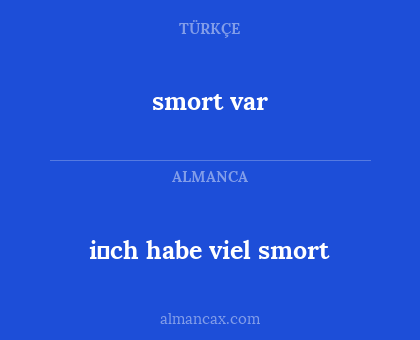 smort var - i̇ch habe viel smort