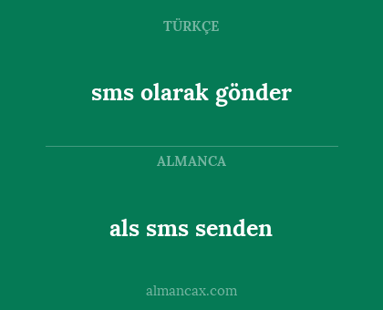 als sms senden - sms olarak gönder