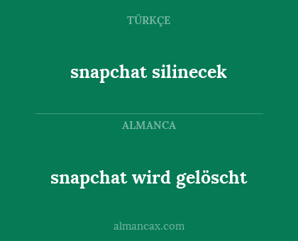 snapchat wird gelöscht - snapchat silinecek