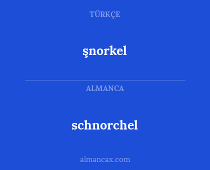 schnorchel - şnorkel