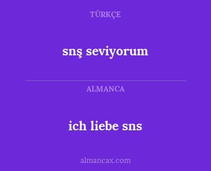 ich liebe sns - snş seviyorum