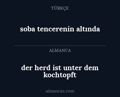 soba tencerenin altında - der herd ist unter dem kochtopft