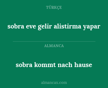 sobra eve gelir alistirma yapar - sobra kommt nach hause
