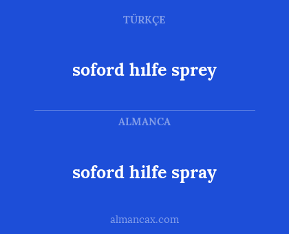 soford hilfe spray - soford hılfe sprey