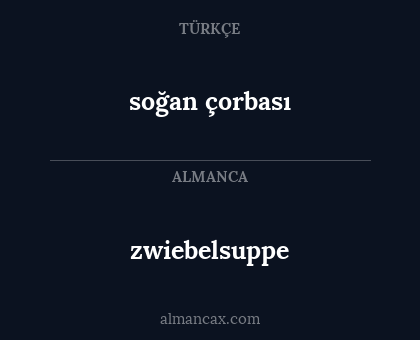 soğan çorbası - zwiebelsuppe