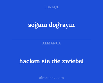 hacken sie die zwiebel - soğanı doğrayın