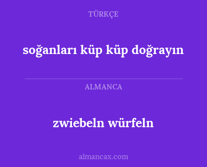 soğanları küp küp doğrayın - zwiebeln würfeln