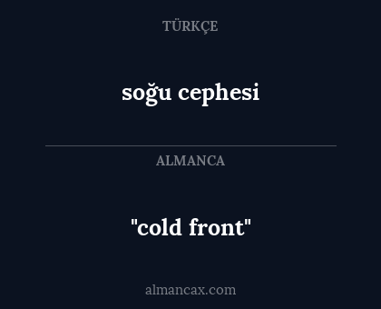 soğu cephesi - "cold front"
