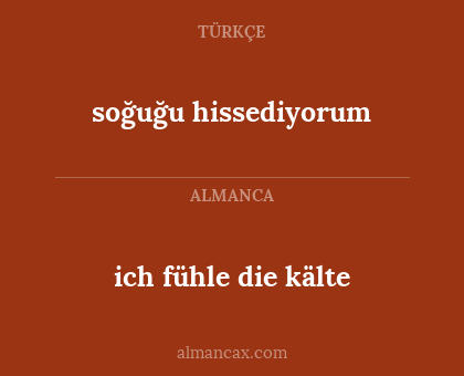soğuğu hissediyorum - ich fühle die kälte