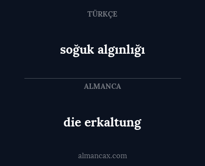soğuk algınlığı - die erkaltung