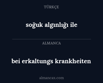 bei erkaltungs krankheiten - soğuk algınlığı ile