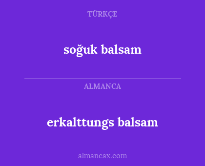 soğuk balsam - erkalttungs balsam