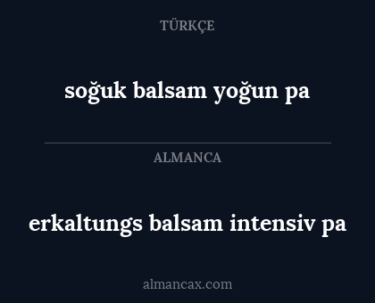 soğuk balsam yoğun pa - erkaltungs balsam intensiv pa