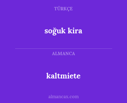kaltmiete - soğuk kira