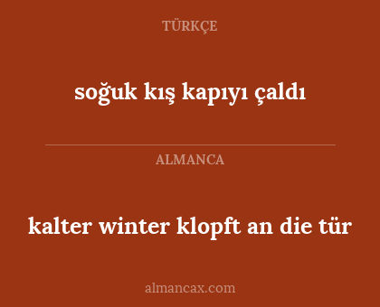 kalter winter klopft an die tür - soğuk kış kapıyı çaldı