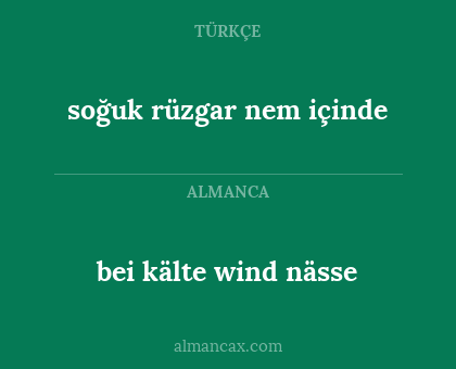 bei kälte wind nässe - soğuk rüzgar nem içinde
