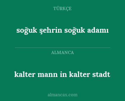 soğuk şehrin soğuk adamı - kalter mann in kalter stadt