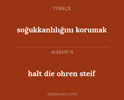 soğukkanlılığını korumak - halt die ohren steif