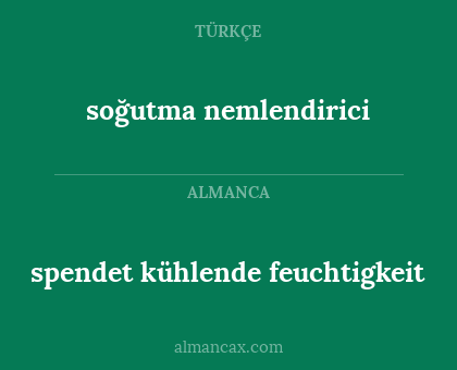 soğutma nemlendirici - spendet kühlende feuchtigkeit