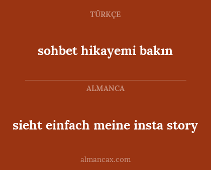 sieht einfach meine insta story - sohbet hikayemi bakın