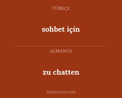 zu chatten - sohbet için