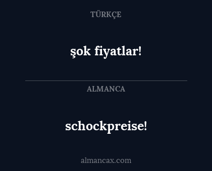 schockpreise! - şok fiyatlar!