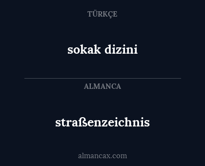 sokak dizini - straßenzeichnis