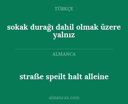 sokak durağı dahil olmak üzere yalnız - straße speilt halt alleine