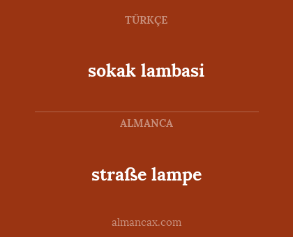 sokak lambasi - straße lampe