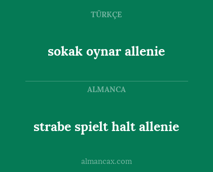 strabe spielt halt allenie - sokak oynar allenie