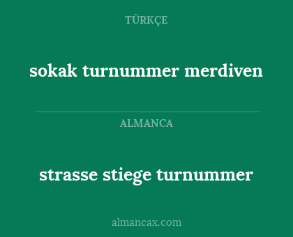 sokak turnummer merdiven - strasse stiege turnummer