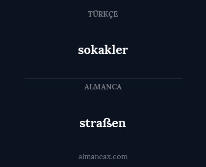 sokakler - straßen