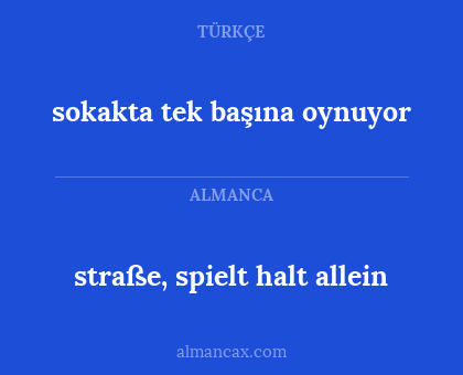 sokakta tek başına oynuyor - straße, spielt halt allein