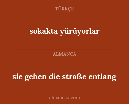 sie gehen die straße entlang - sokakta yürüyorlar