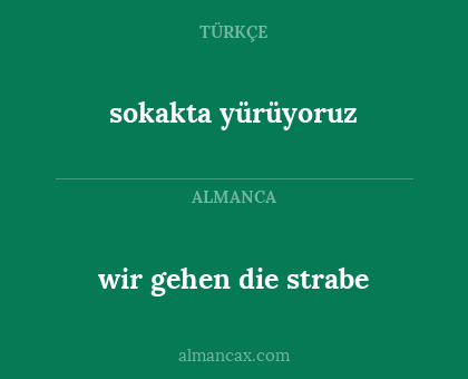 sokakta yürüyoruz - wir gehen die strabe