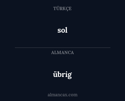 sol - übrig