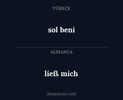 ließ mich - sol beni
