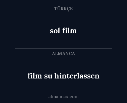 sol film - film su hinterlassen