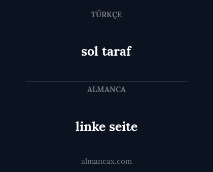 linke seite - sol taraf