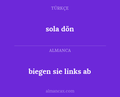 sola dön - biegen sie links ab
