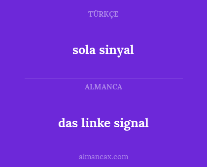 sola sinyal - das linke signal