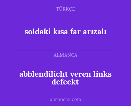 abblendilicht veren links defeckt - soldaki kısa far arızalı