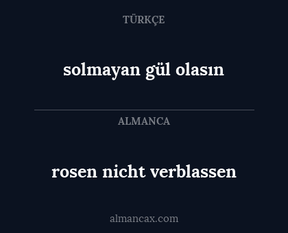 solmayan gül olasın - rosen nicht verblassen